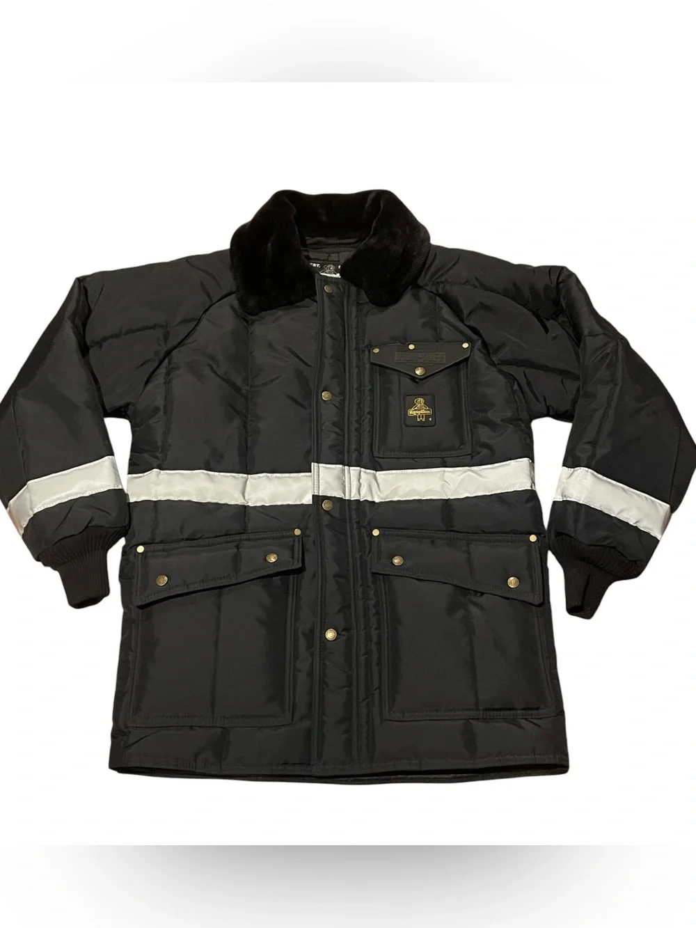 Mens Large RefrigiWear Jacket 0343R Black Iron Tuff Insulated Workwear Coat